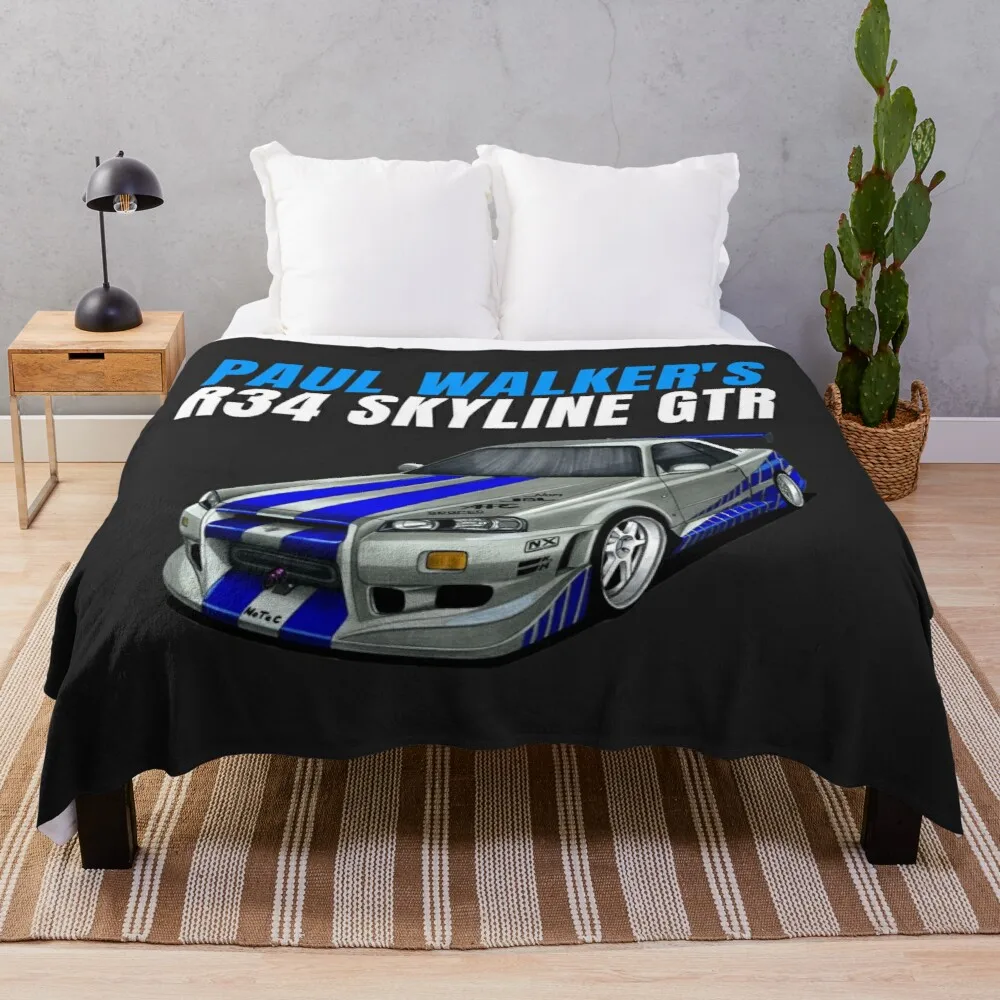

Paul Walker's R34 Skyline GTRThrow Blanket baby blanket Personalized gift throw blanket