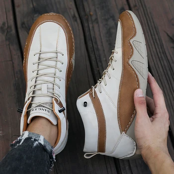 أحذية رجالية بدون كعب متوسطة الجودة بريطانية ناعمة وحيدة أحذية عارية كلاسيكية متعددة الاستخدامات وبسيطة ومقاومة للتنفس ودراجات نارية عصرية مناسبة 3