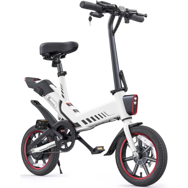 

Sailnovo Electric Bicycle, 14'' Electric Bike for Adults and Teenagers Ebike with 18.6MPH Waterproof Folding Electric Bike