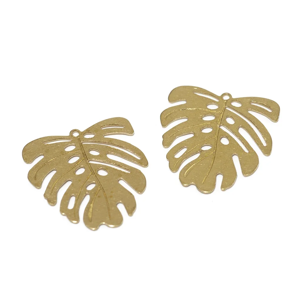 

10Pcs/Lot Raw Brass Plants Leaf Charms Banana Leaf Pendant Diy for Necklace Findings Earrings Jewelry Making