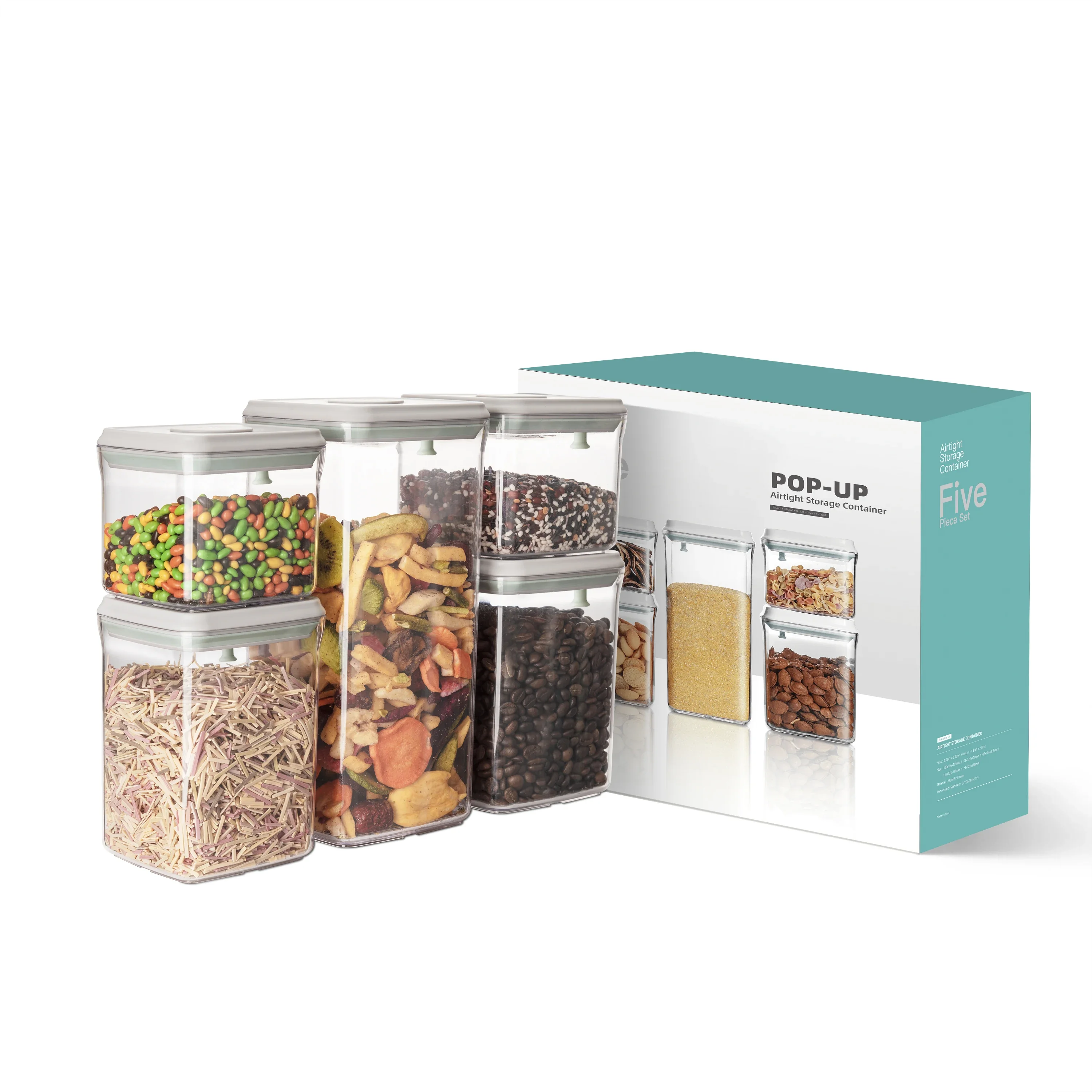 Ankou Dry Food Fresh Keeping High Transparent Plastic Airtight Food Kitchen Containers Box