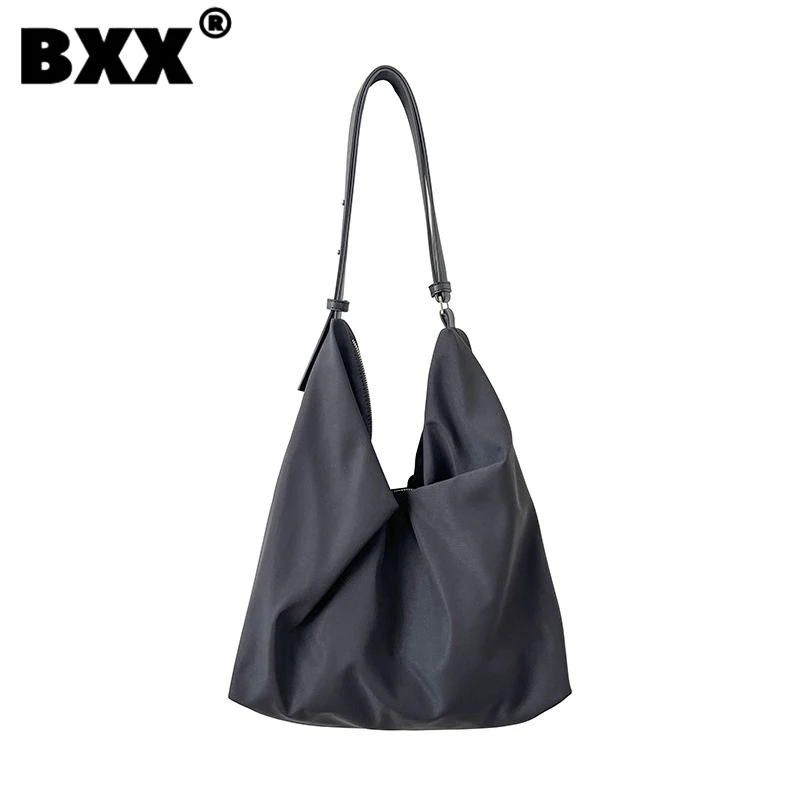 

[BXX] Simple And Soft Collapse Tote Bag 2023 New Versatile Large Capacity Single Shoulder Packages Women's Underarm Bags 8CY490