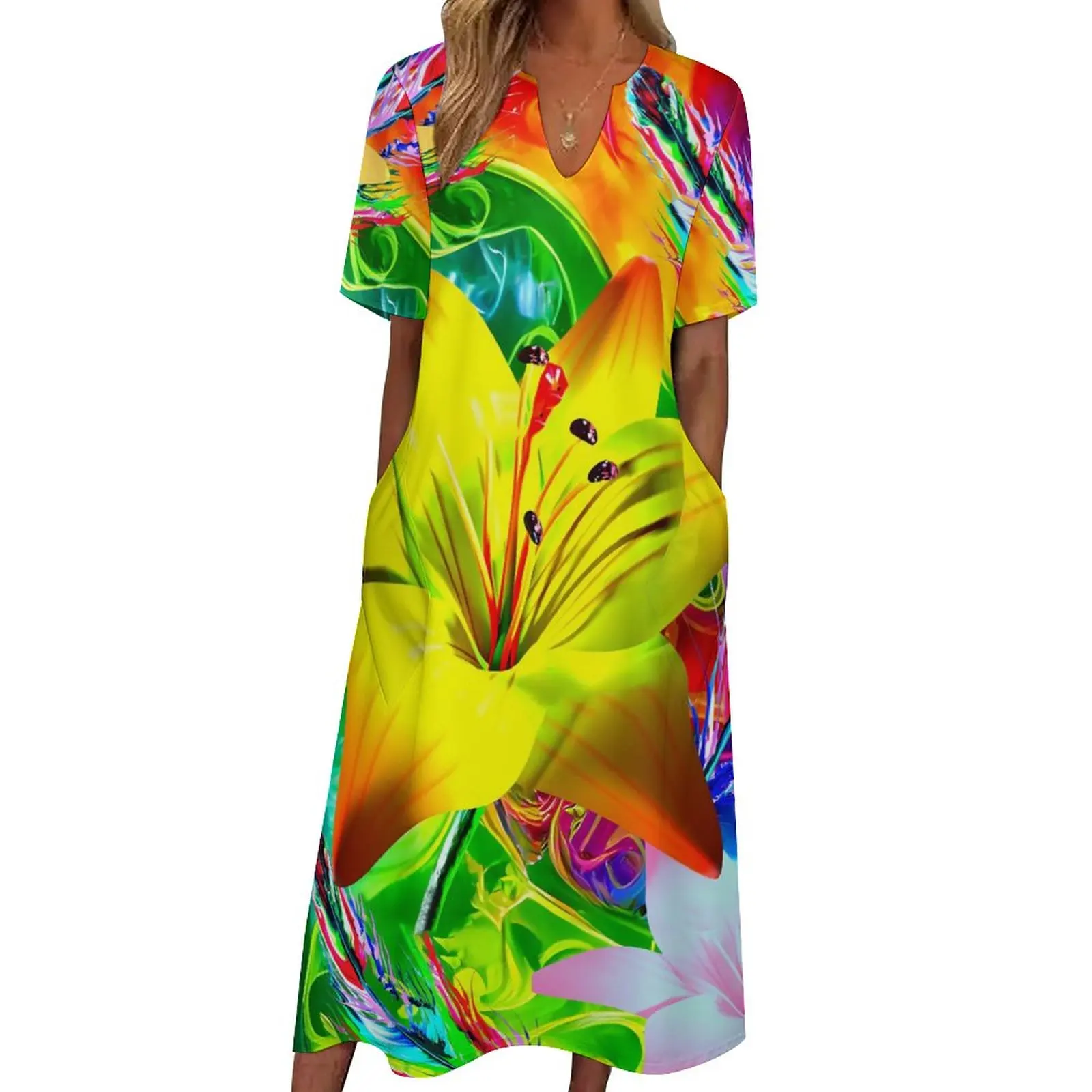 

Tie Dye Feather Dress Summer Floral Print Street Style Bohemia Long Dresses Female Night Club Maxi Dress Gift