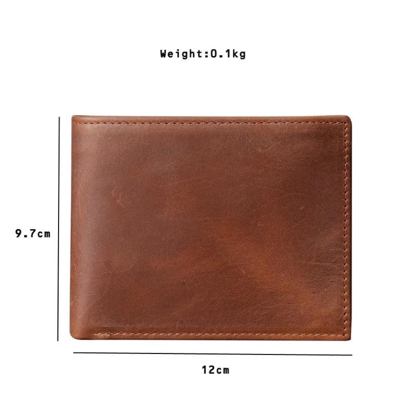 Genuine Leather Wallets for Men Short Billfold Wallet with Zipper Pocket Mens Clutch Wallet Purses Credit Card Holders Wallets