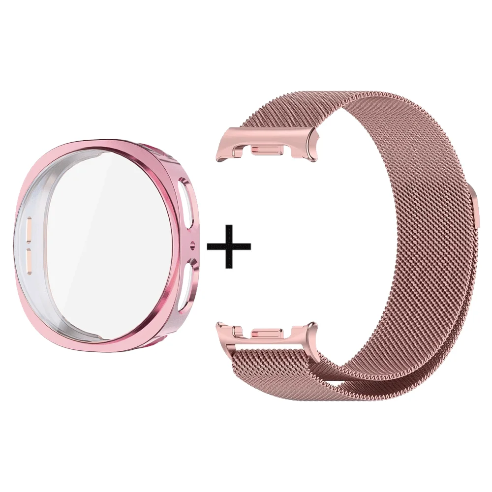 Premium Magnetic Metal Strap & Soft TPU Case with Protective Film - Elegant Watch Band Accessories