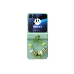 Cute Shockproof Phone Case with Keychain - Stylish Protection and Accessories for Razr Ultra 2025 (Light green)