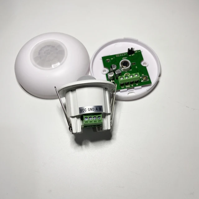 Indoor Ceiling Infrared Detector RS485 Data Output Pir Motion Sensor 9-24Vdc ID Adjustable Security Alarm Smart Hotel Control 6