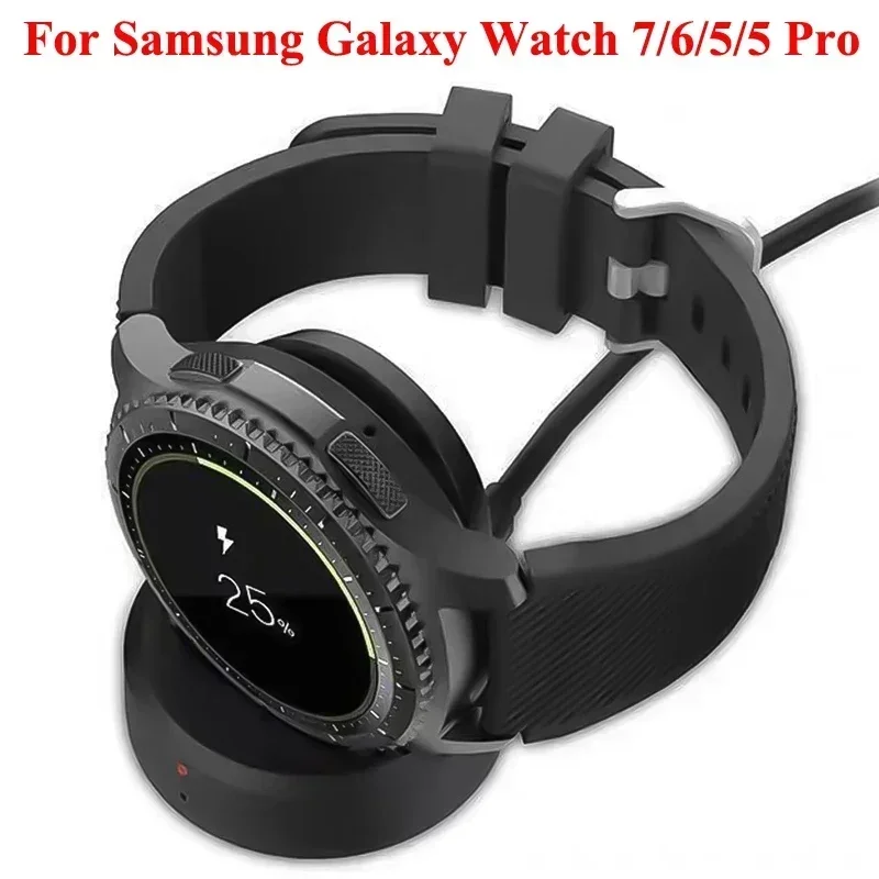 Silicone Charger Dock Holder Stand USB Cable For Samsung Galaxy Watch Ultra 47mm Watch 7 6 5 Classic