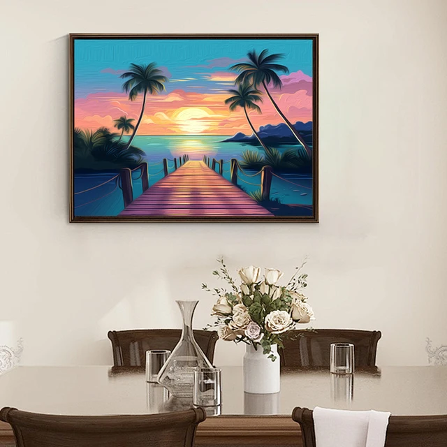RUOPOTY-Paint By Number Adult Kit seascape Picture Drawing Handwork Canvas Wall Art Home Decoration Coloring By Numbers Wall Art 2