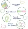 6pcs Luminous Pop Tube Fidget Toys Stretch Tube Sensory Toys Bend Build Connect Toy For Kid Girls Boy Stress Autism ADHD Anxiety 3