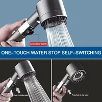 New High Pressure Shower Head 3 Modes Adjustable Spray with Massage Brush Filter Rain Shower Faucet Bathroom Accessories 2