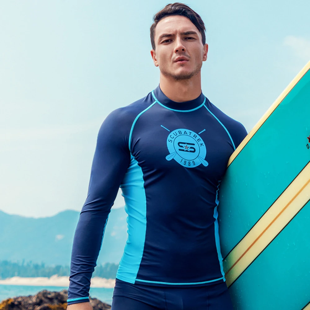 Men's Diving Suit Split Sun Protection Swimming Surfing Snorkeling Top Quick drying Shirt Water