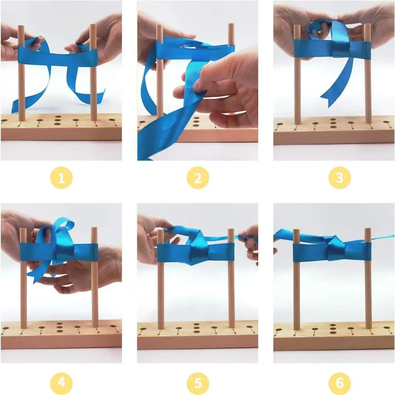 Strumento Esteso per Creare Fiocchi per Ghirlande, Strumento in Legno per Realizzare Fiocchi Fai-da-Te, Fiocchi per Capelli, Corsage, Ghirlande Festive per Decorazioni Natalizie e per Feste - immagine 4