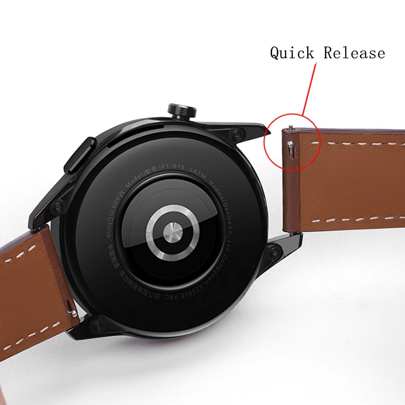 Premium 22mm Leather Smartwatch Replacement Strap