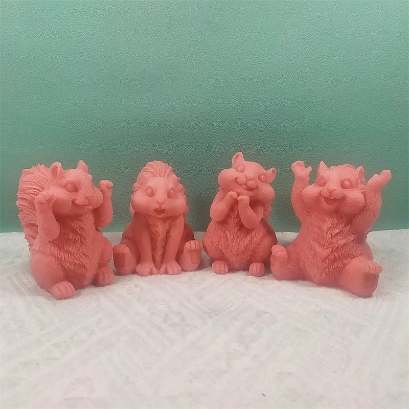 Silicone Mold For Wedding Festive Candle Mold Big Cute Squirrel Soap Plaster Molud Aromatherapy Wedding Gifts Handmade