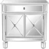 Nightstands Mirrored Dresser Nightstand With 1 Drawer And Two Doors Mirrored Nightstands 6