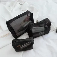 1/3pcs Mesh Clear Cosmetic Bags Small Large Black Makeup Bag Portable Travel Toiletry Organizer Case Lipstick Storage Pouch 2