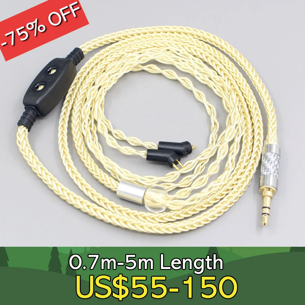 

8 Core Gold Plated + Palladium Silver OCC Alloy Cable For Etymotic ER4B ER4PT ER4S ER6I ER4 2pin Earphone 0-100ohm Adjus LN00762