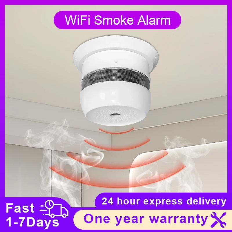 

Timethinker Tuya WiFi Smoke Alarm Fire Intelligent Alarm Sends Alarm Signals Intelligently Through ZigBee Wireless Network