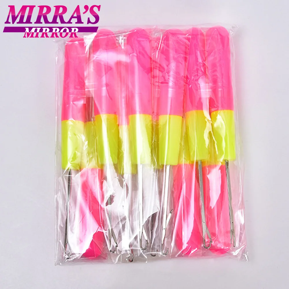 Mirra의 거울 10 pcs dreadlocks 가발 만들기 도구 점보 braiding 머리카락을위한 핑크 & 레몬 컬러 바늘 threader 크로 셰 뜨개질 후크