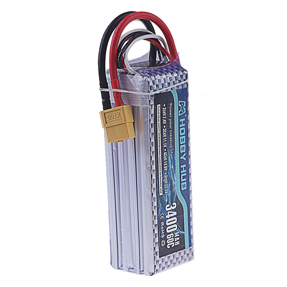 Batterie LiPo 7.4V 1500mAh pour drone RC avec connecteur XT60