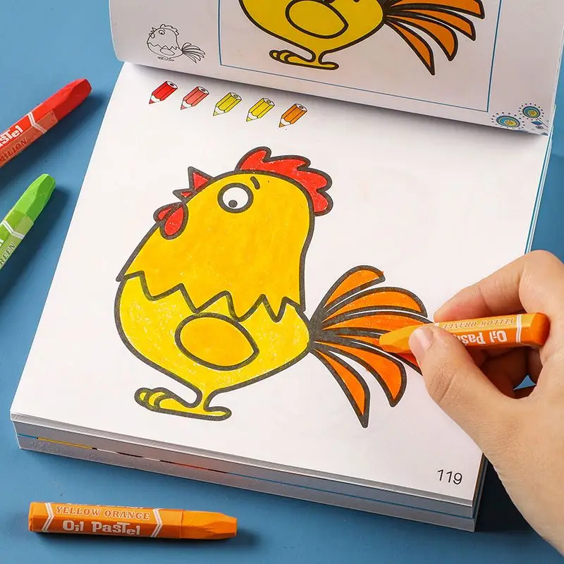 160 Pages Boys Girls Children\'s Coloring Books Cars Animals Vegetables Baby Drawing Book School Early Education Stationery Toys