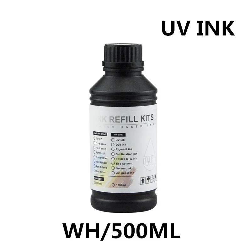 500ML UV Hard LED Ink For Epson L800 L805 L1800 R290 R330 1390 1400 1410 1500W DX5 DX7 Flatbed Printer printer uv ink