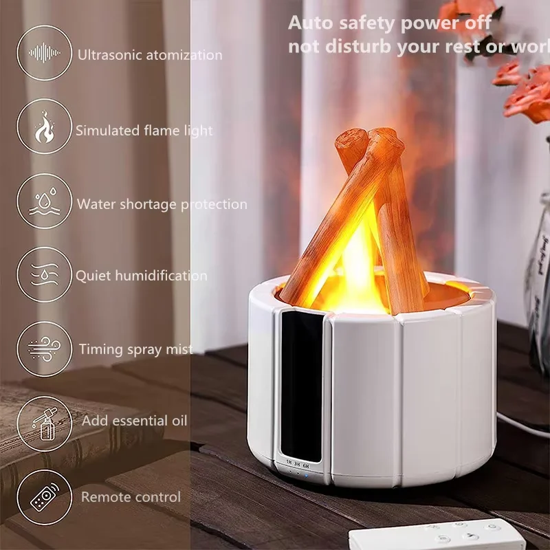 Flame humidifier SPA office essential oil diffuser silent living room large room home campfire aromatherapy machine
