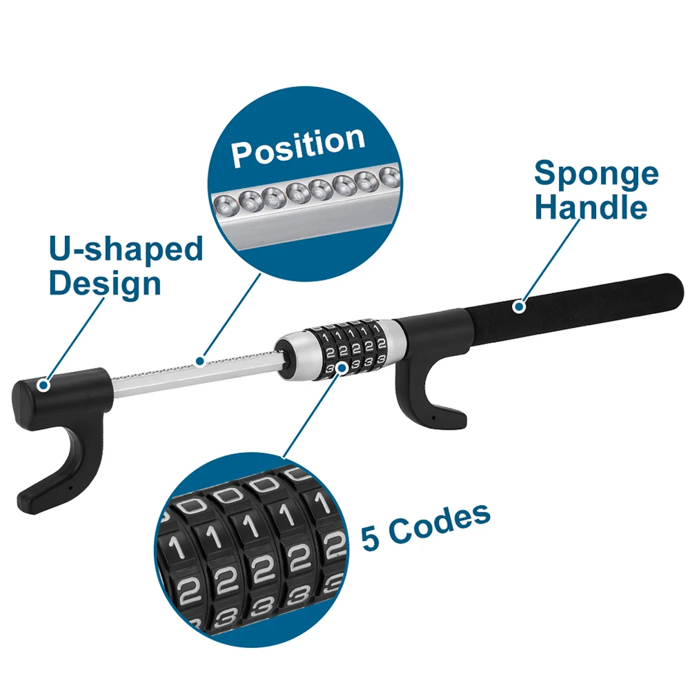 Car Steering Wheel Lock Anti Theft Security Extendable Device Retractable Keyless Password 5 Coded Universal steering wheel lock