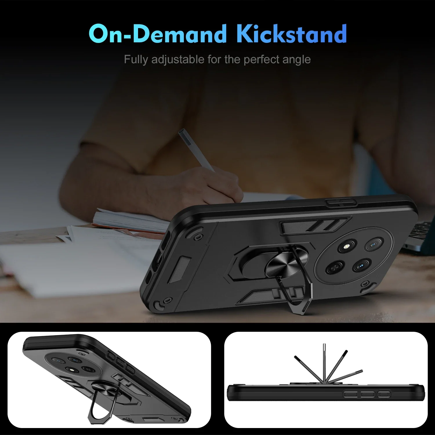 Rugged Military Armor Shockproof Protective Case with Ring Stand Holder