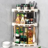 1Pcs Kitchen Rack, Countertop Corner Spice Rack, Triangular Storage Rack, Corner Multi-Layer Storage Knife Holder, Bathroom Drain Storage Rack, Seasoning Supplies Storage 5