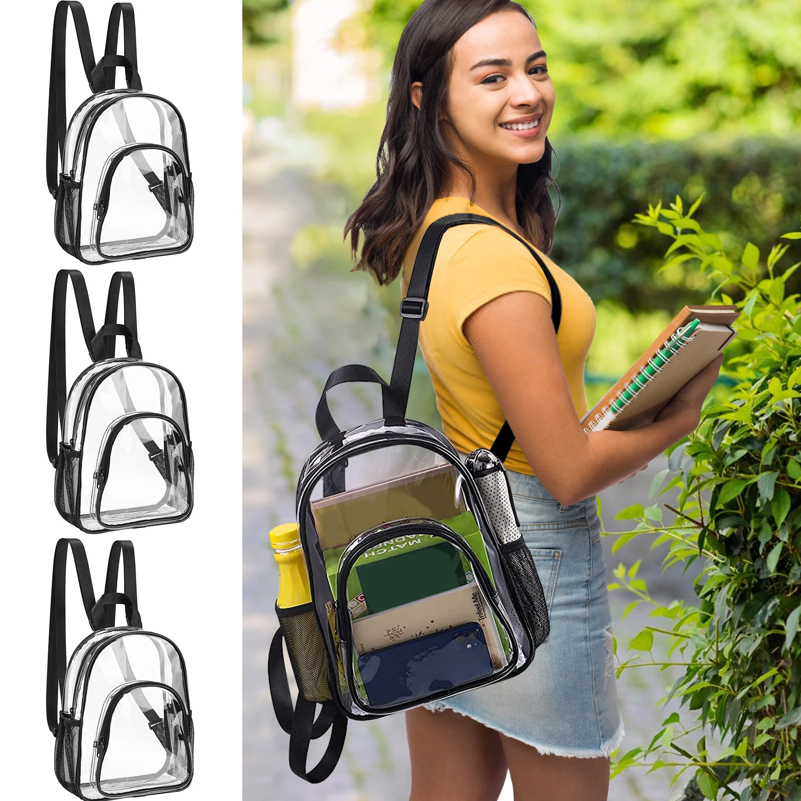 Transparent PVC Backpack for Outdoor Sports and Travel