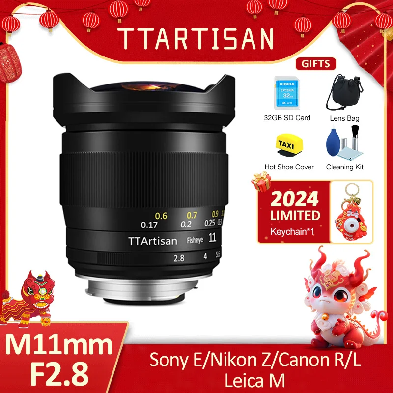 Ttartisan 11Mm F2.8 Full Frame Fisheye Obiettivo Grandangolare Per Leica M Leica L Canon Rf Nikon Z Sony E Fuji Gfx Canon Ef Nikon F