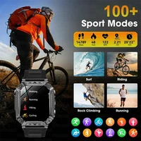 Montre connectée de qualité militaire 1500 mAh, autonomie de 100 jours, étanche 10 ATM, appels Bluetooth, alerte SOS, lampe torche LED, montres de sport 6