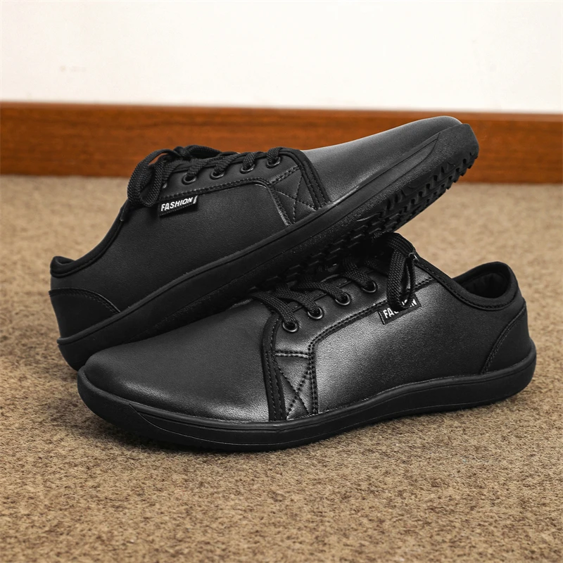 Barefoot Wide Toe Box Shoes for Men - Minimalist Barefoot Dress Shoes Sneakers Zero Drop Slip on Walking Non Slip Shoes for Men 4