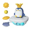 Children's Bathroom Iceberg Penguin Rotating Water Spray Summer Water Toy Cartoon Electric Baby Bath Interactive Toy 1