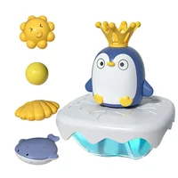 Children's Bathroom Iceberg Penguin Rotating Water Spray Summer Water Toy Cartoon Electric Baby Bath Interactive Toy 1