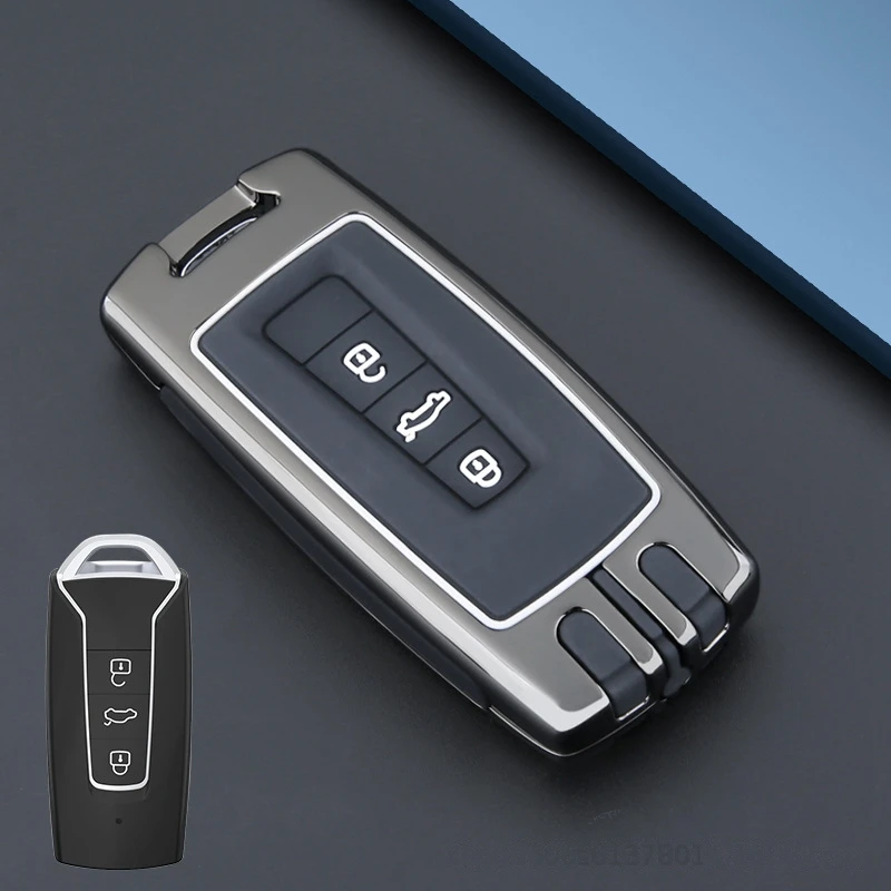 

Car Smart Fob Key Case Cover Holder For Volkaswagen VW Touareg Smart Remoute Key 2019 2020 2021 Car Styling