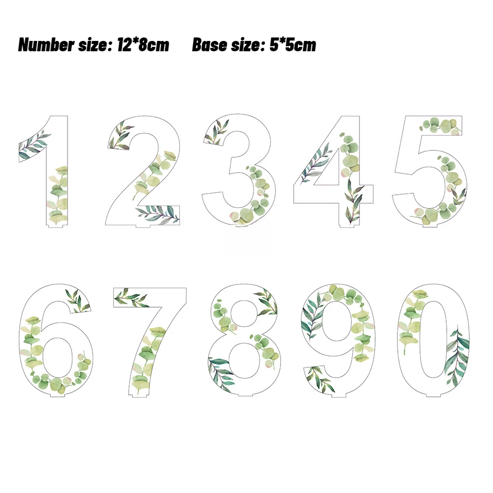 Floral and Leaf Acrylic Table Numbers Modern Style Wedding Table Number Card Seat Cards for Engagement Wedding Party Supplies