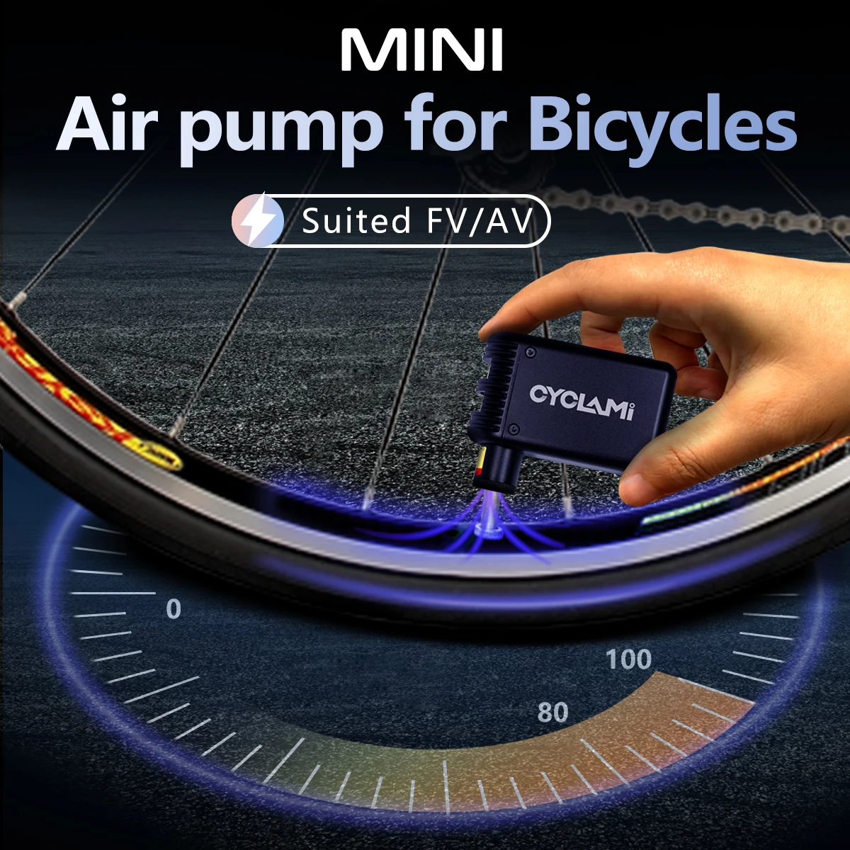 Air Pump CYCLAMI Mini Electric Portable Bicycle Cordless Inflator Presta Schrader Valve Outdoor Road MTB Bike Accessories