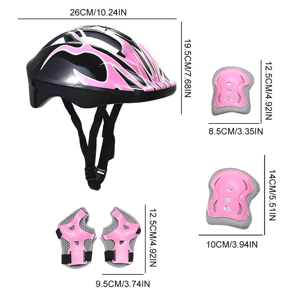 Kids Safety Helmet Knee Elbow Pad Set Toddler Helmet with Protective Gear Set for Bicycle Cycling Skateboard Scooter Skating 6