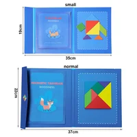 Wooden Jigsaw Magnetic Tangram Puzzle Book Educational Toys For Children Baby Kid Portable Montessori Learning Intelligence 4