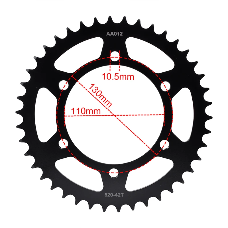 

520 42T Motorcycle Rear Sprocket Gear Chain Cam Wheel For Kawasaki ER500 ER-5 Twister GPZ500 S EX500 GSX-R1000 520-42T Tooth