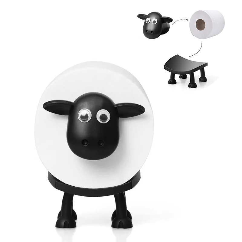 Cute Sheep Dog Shape Toilet Tissue Rack Free Standing Storage Roll Paper Holder Animal Shape Decorative toilet paper rack toilet paper holder toilet roll holder