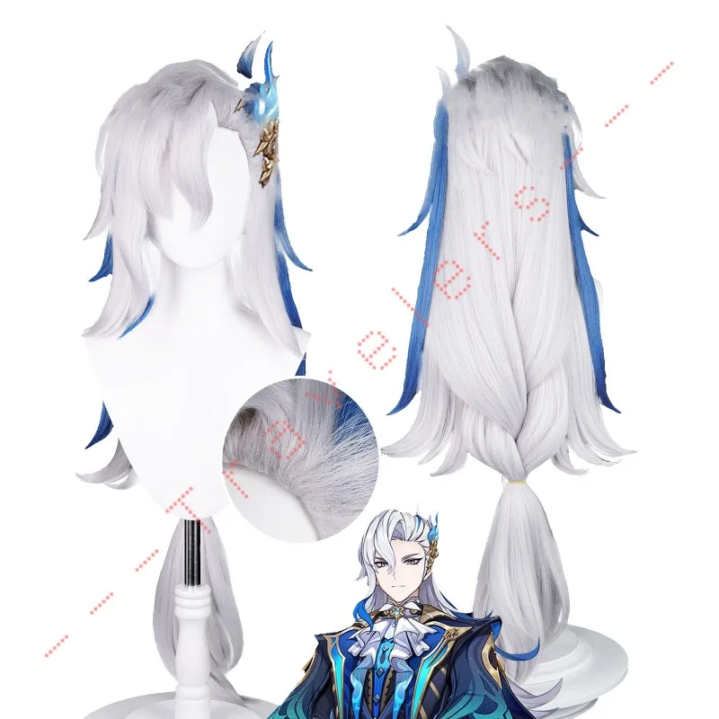 Cosplay Costume Neuvillett Cosplay Genshin Impact Costume Wig Fontaine Chief Justice Ordainer of Inexorable Judgment Uniform Halloween Outfit