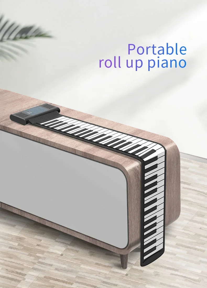 Mini Portable For Gifts Piano Hot Sale Portable Roll Up Piano E-Portable 88 Keys Hand Roll Folding Soft Electron Organ