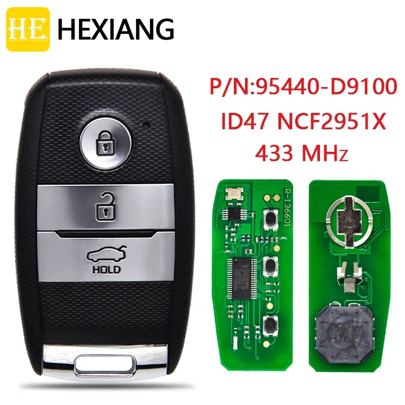 

HE Xiang Car Remote Control Key For KIA Sportage 2016 2017 2018 ID47 Chip 433MHz 95440-D9100 Replacement Keyless Go Card TOY40