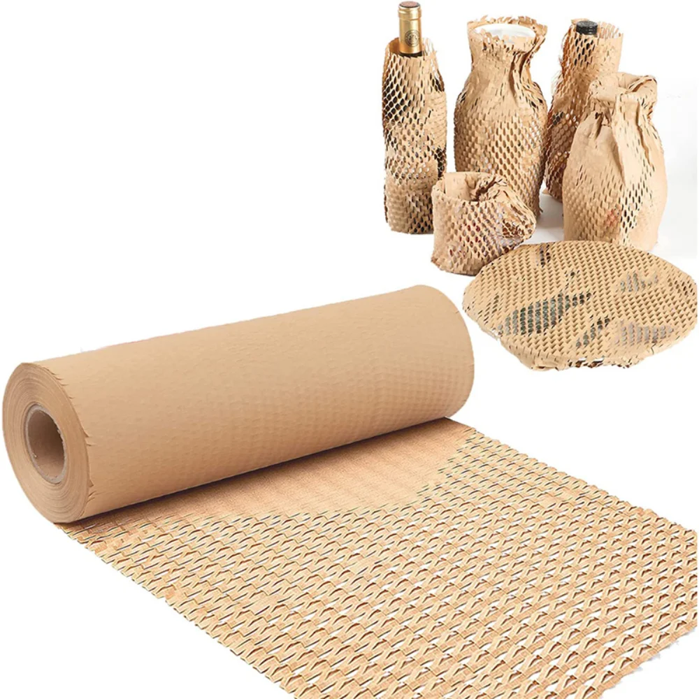Carta da imballaggio a nido d'ape, rotolo di carta da imballaggio, per la spedizione di stoviglie e imballaggi, porcellana, stoccaggio, tazze, 30 cm x 10 m