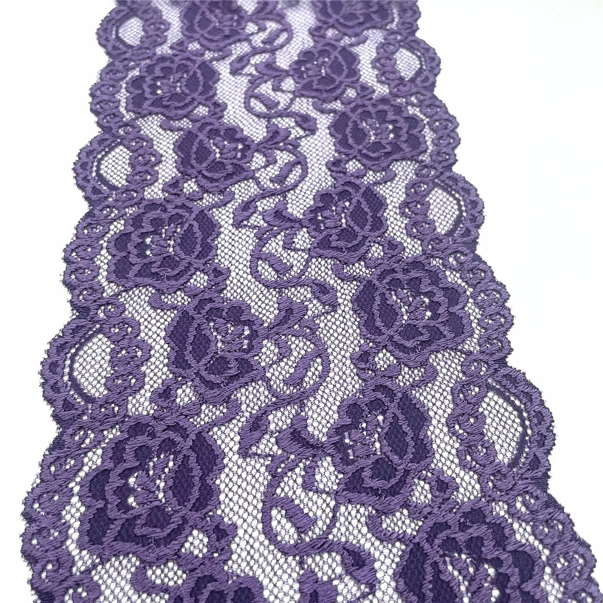 3y/Lot 15cm Grape Purple Stretch Elastic Lace 2