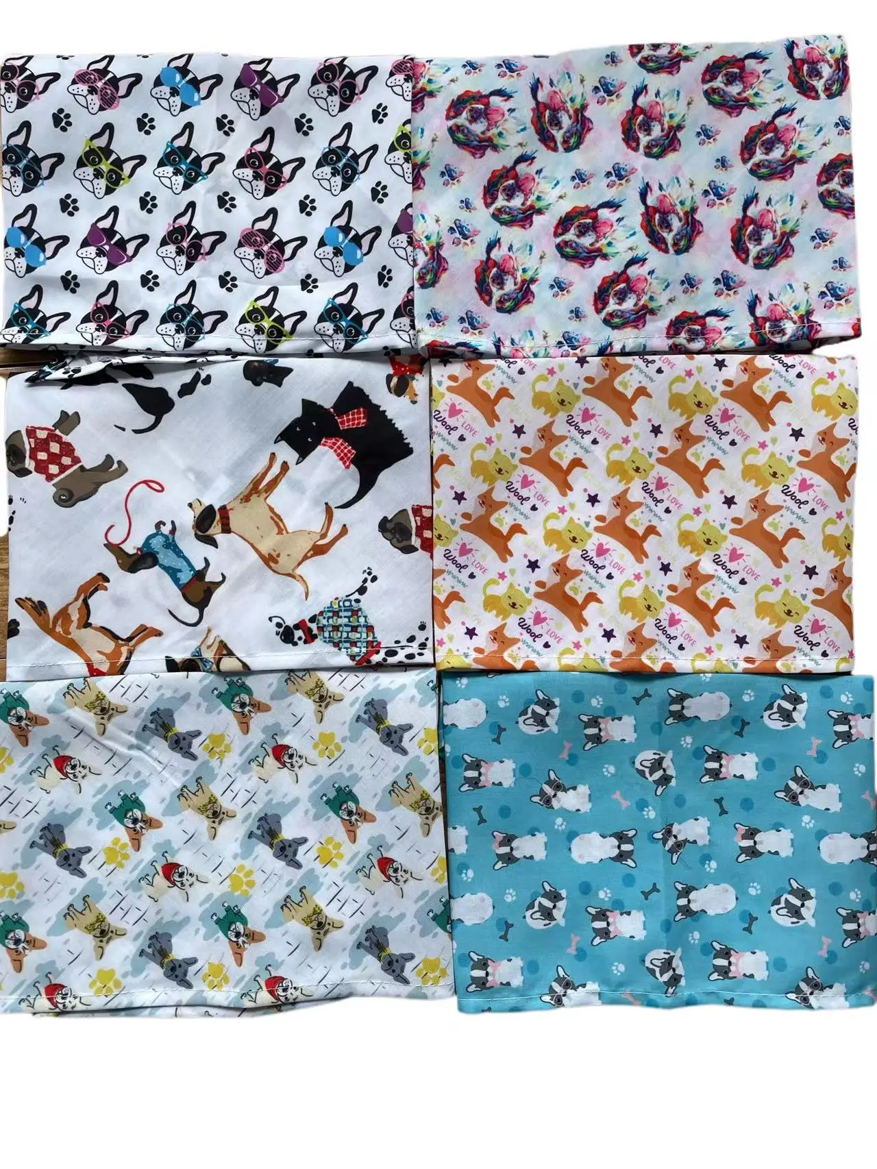 60pc/lot Cartoon Dog Printing Puppy Cat Dog Bandanas Scarf Tie Handkercheif  Pet Accessories Grooming Products  CH21 2